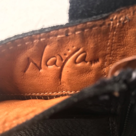 NAYA | Black Virtue Leather Buckle Block Heel Booties Size 8.5 - Picture 9 of 9